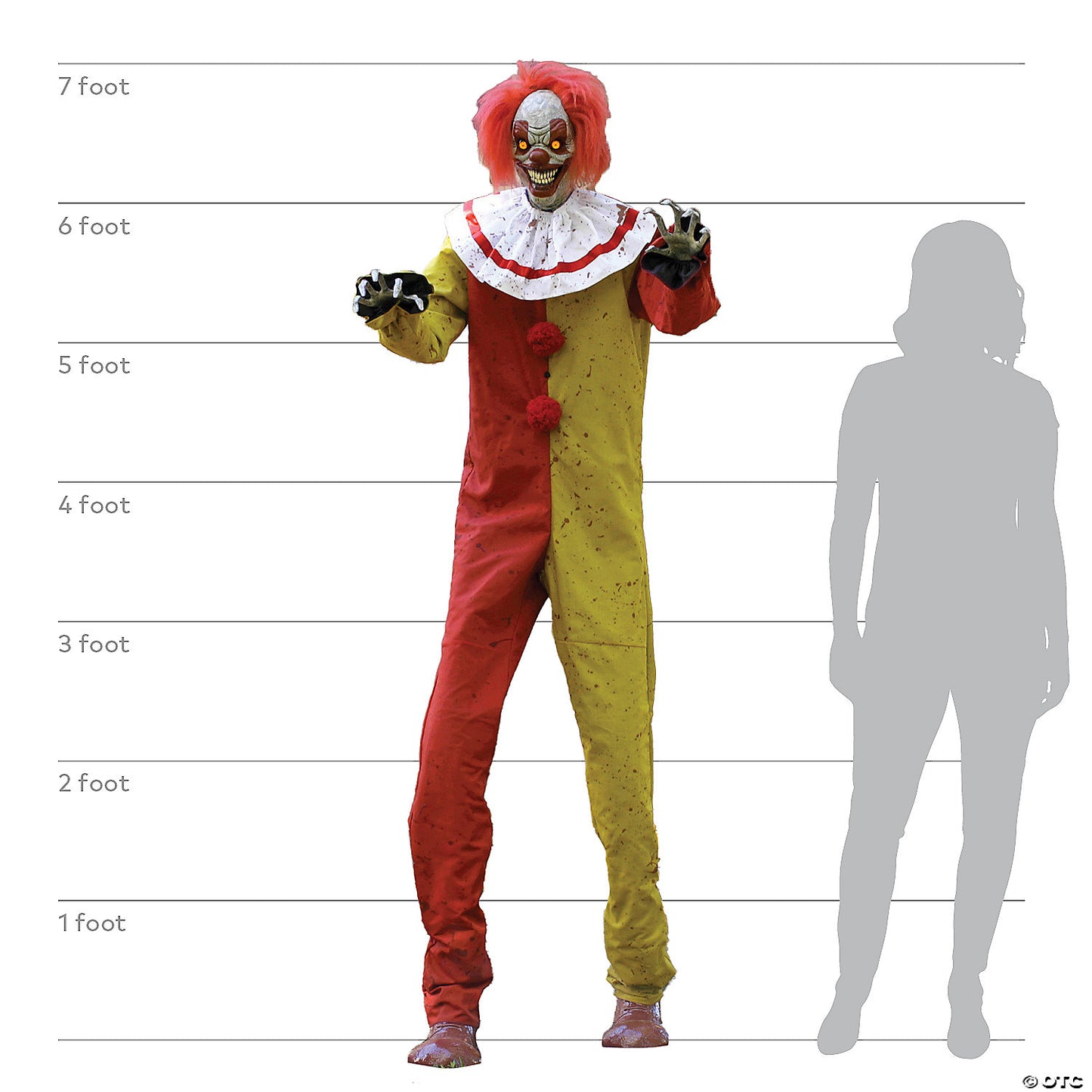 7' Pesky The Clown Animated Halloween Decoration