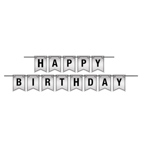 Beistle Happy Birthday Foil Streamer 6 in  x 10' (1/Pkg) Party Supply Decoration : Sweet 16