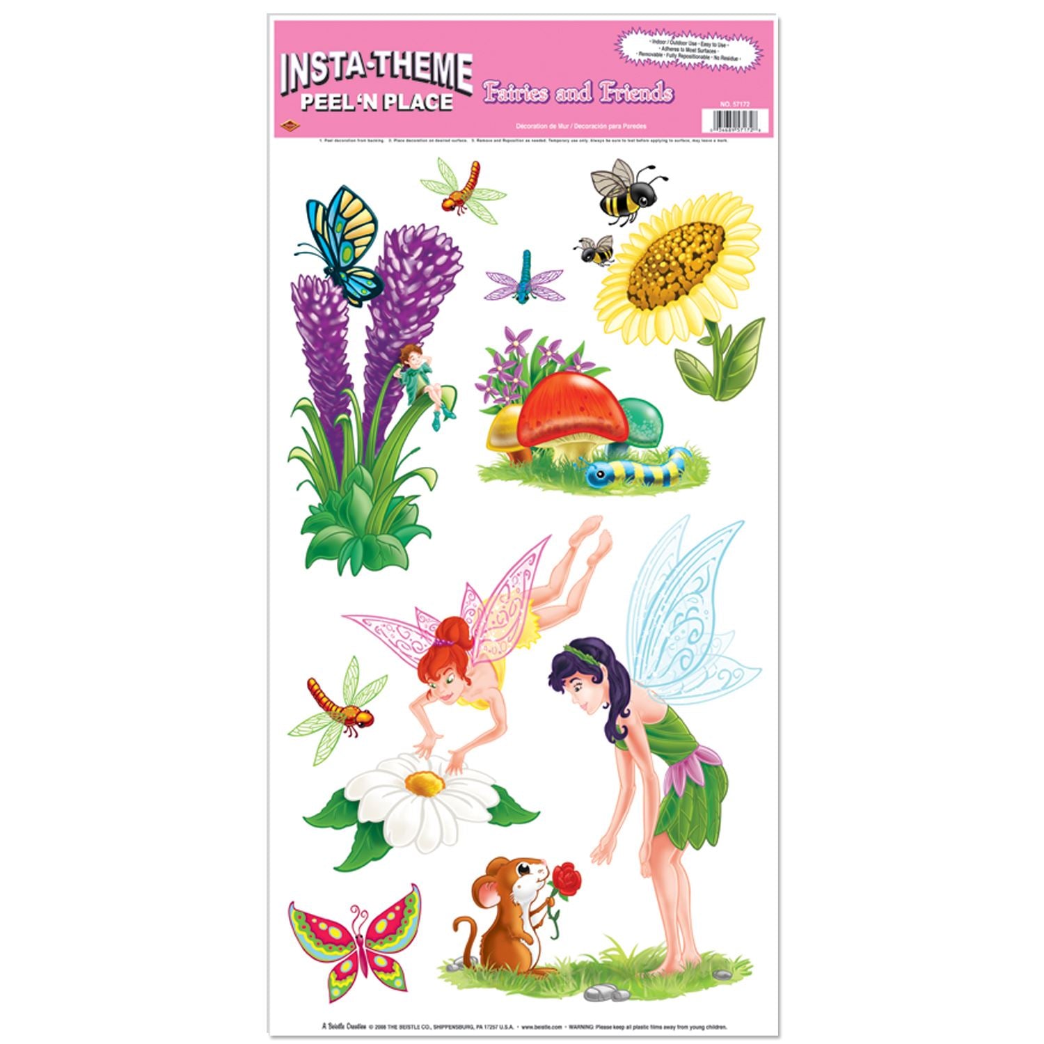 Beistle Fairies and Friends Decals - Princess | Party Supply | Decoration