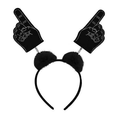 Beistle #1 Hand Boppers w/Marabou - Black (1/Card) Party Supply Decoration : School Spirit