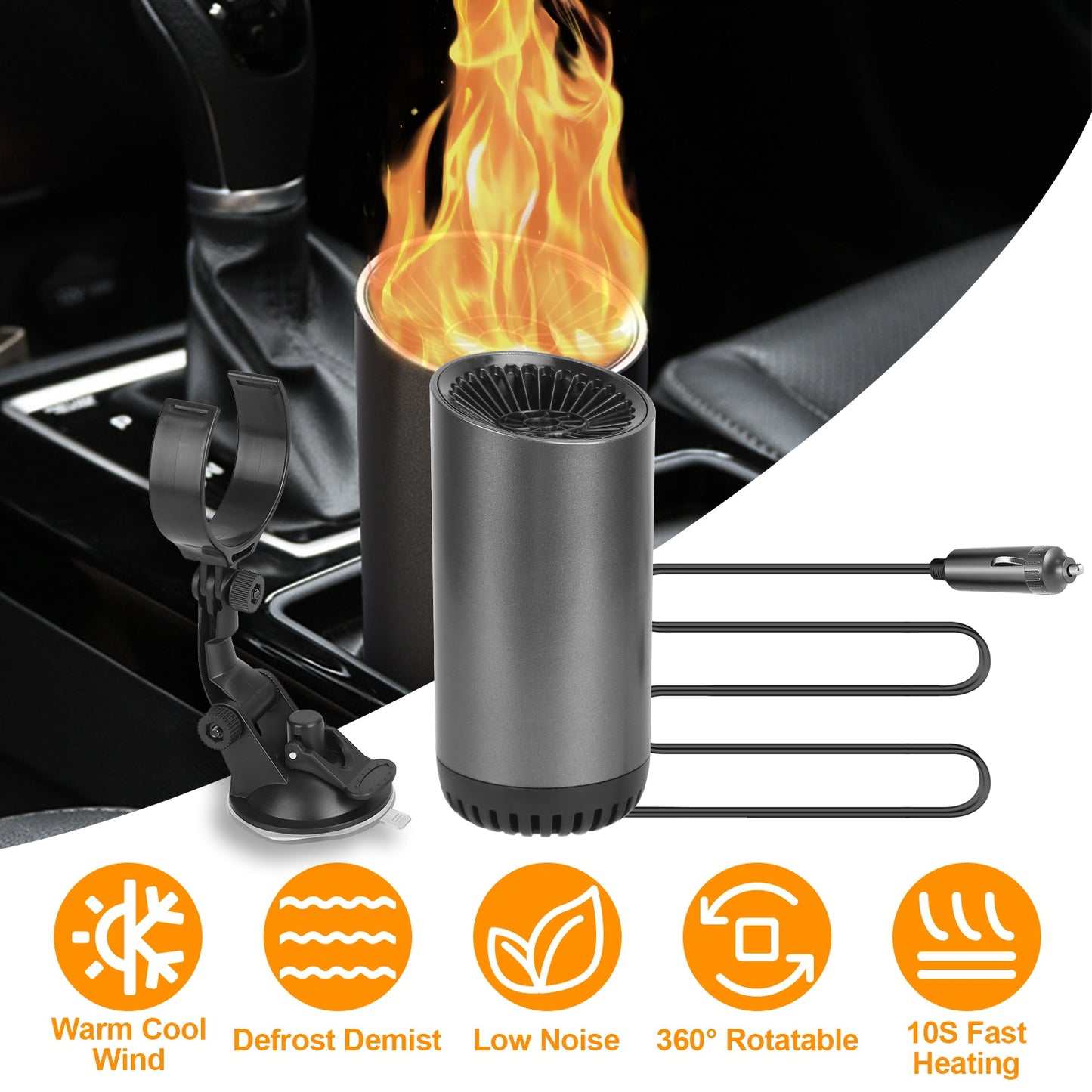 24V 216W Portable Car Heater 2 In 1 Heating Cooling Fan Rotatable Demister
