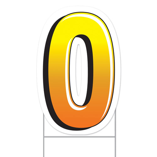 Beistle Plastic "0" Yard Sign - General Occasion | Party Supply | Decoration