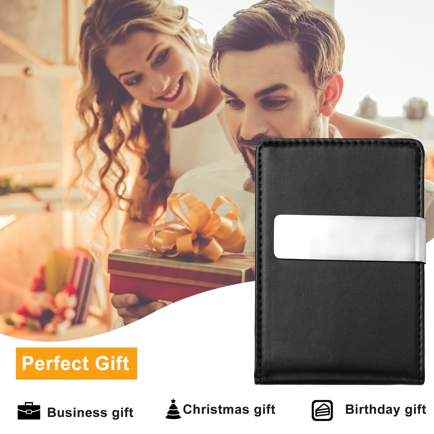 Unisex PU Leather Wallet RFID Blocking Slim Bifold Credit Card Holder with