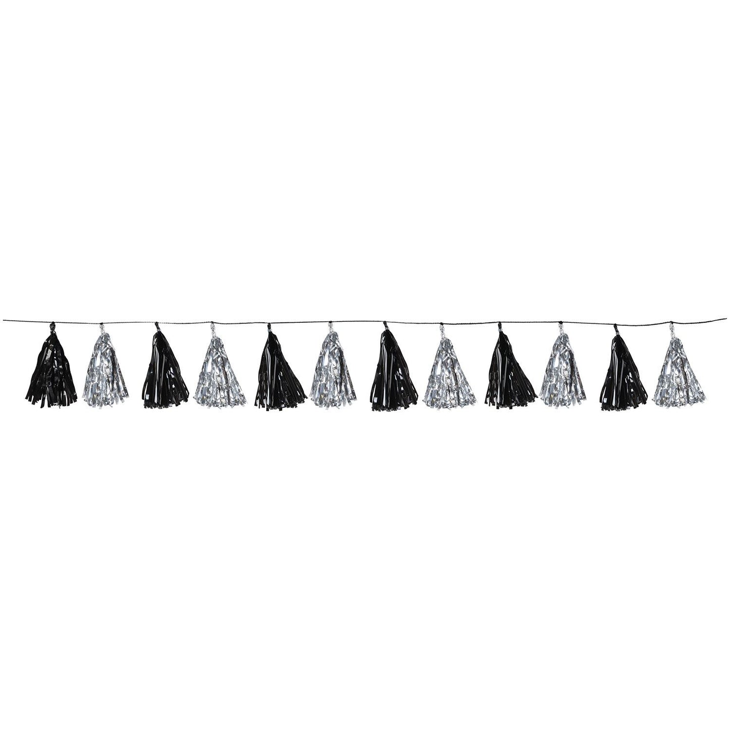 Metallic Tassel Garland Black / Silver (1/ package)