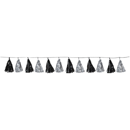Metallic Tassel Garland Black / Silver (1/ package)