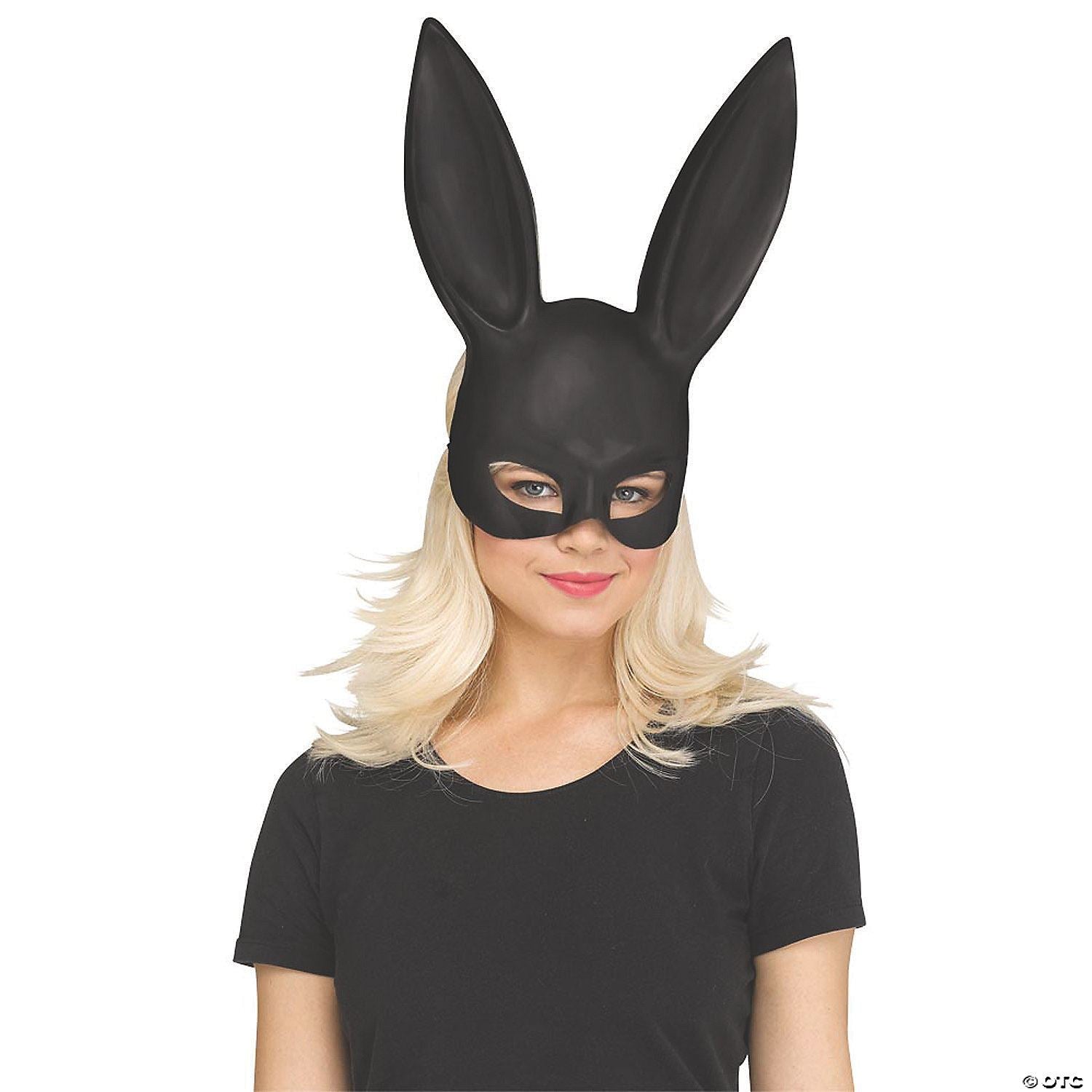 Mens | Adult Matte Black Bunny Mask