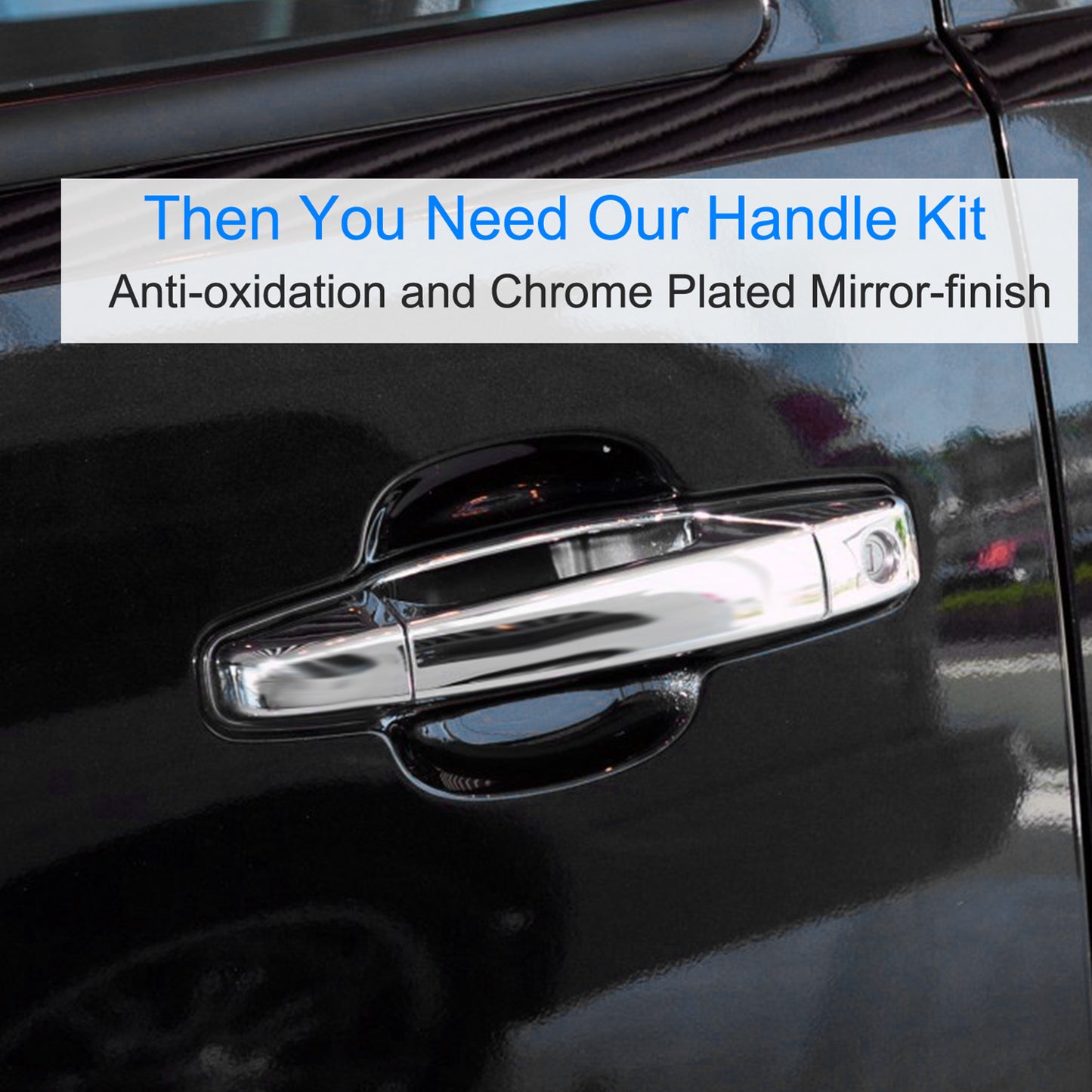 iMounTEK 4pcs Chrome Outer Handles Outside Exterior Door Handles Front Rear for