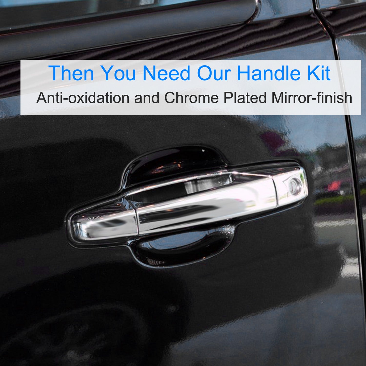 iMounTEK 4pcs Chrome Outer Handles Outside Exterior Door Handles Front Rear for