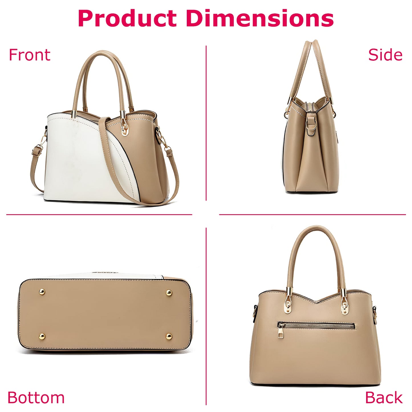 Women Handbags Chic Tote Bags for Ladies Medium-sized Leather Satchel Crossbody