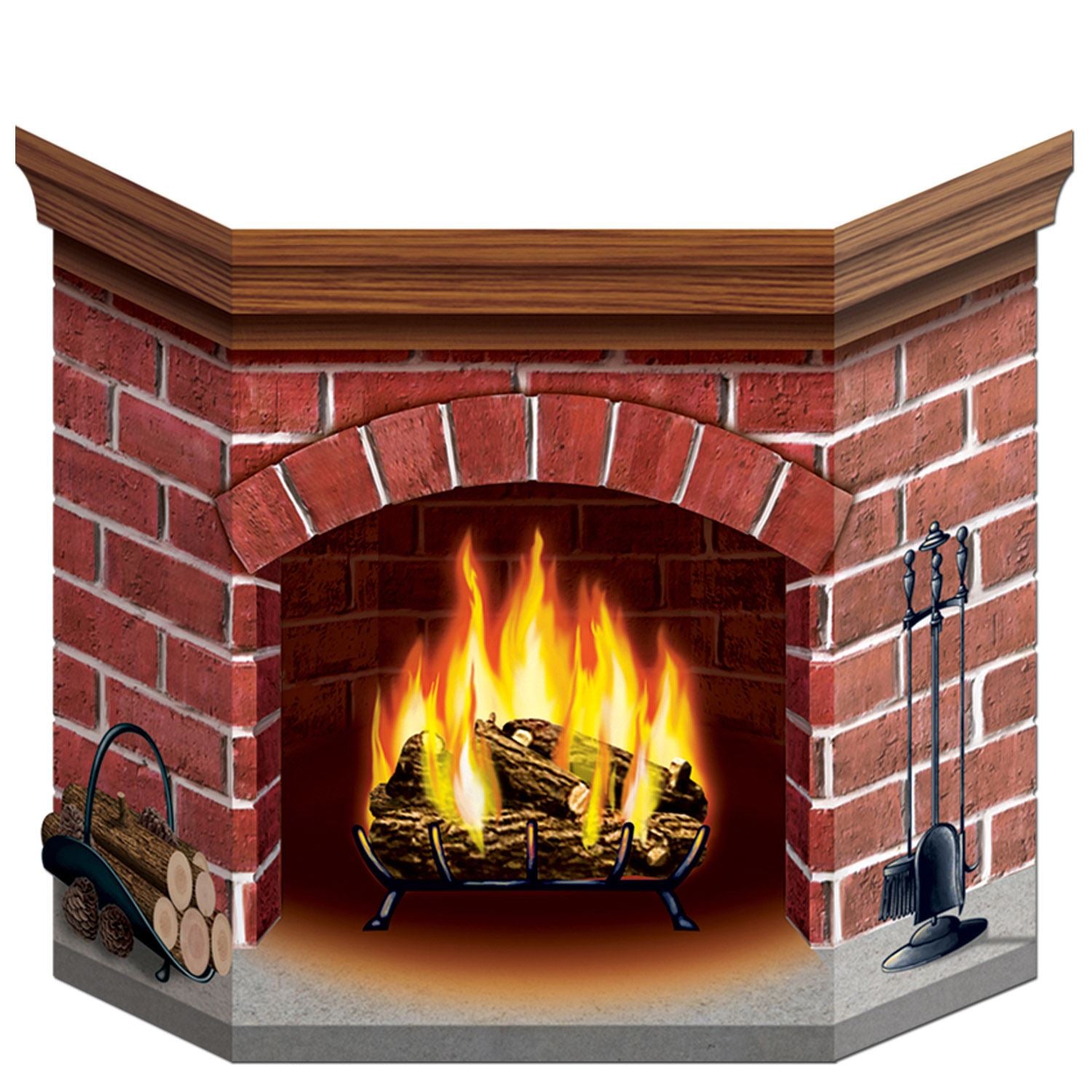 Beistle Brick Fireplace Stand-Up - Christmas/Winter | Party Supply