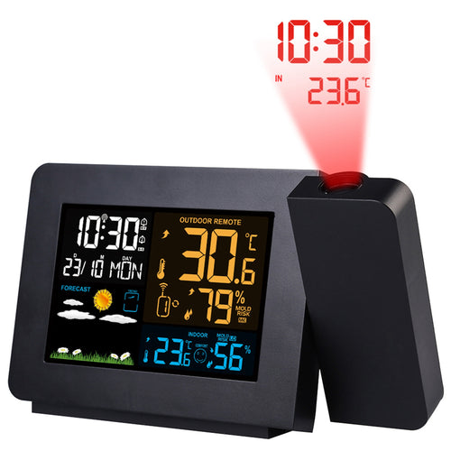 Atomic Projection Alarm Clock Radio Control Clock with WWVB Function Weather