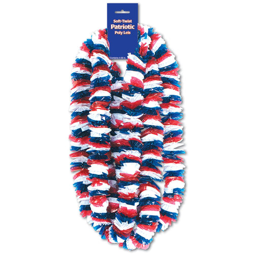 Beistle Red, White, and Blue Patriotic Poly Leis | Party Supply | Decoration
