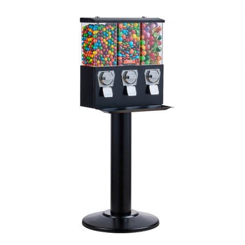 Gumball Machine with Stand Vending Coin Bank Vintage Candy Dispenser Black