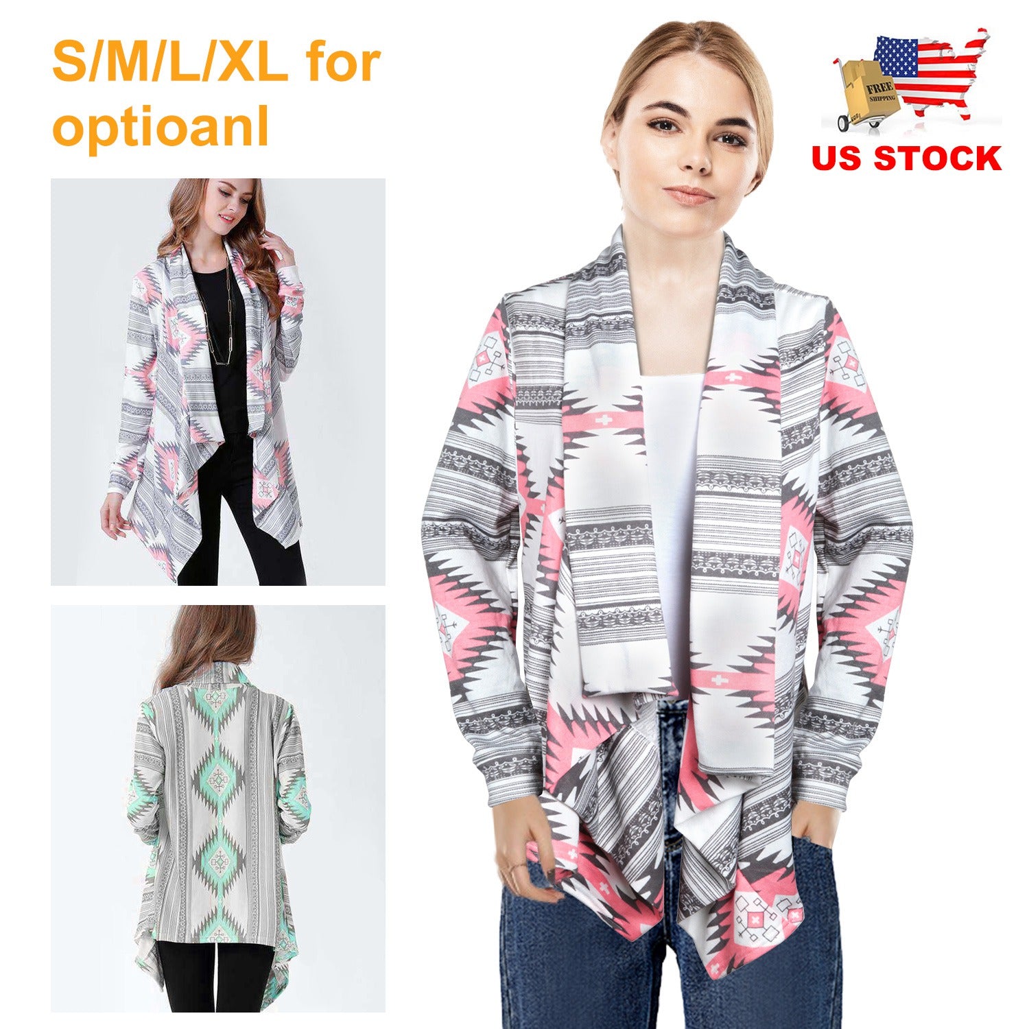 Women Open Front Cardigan Long Sleeve Shawl Neck Breathable Cardigan Well
