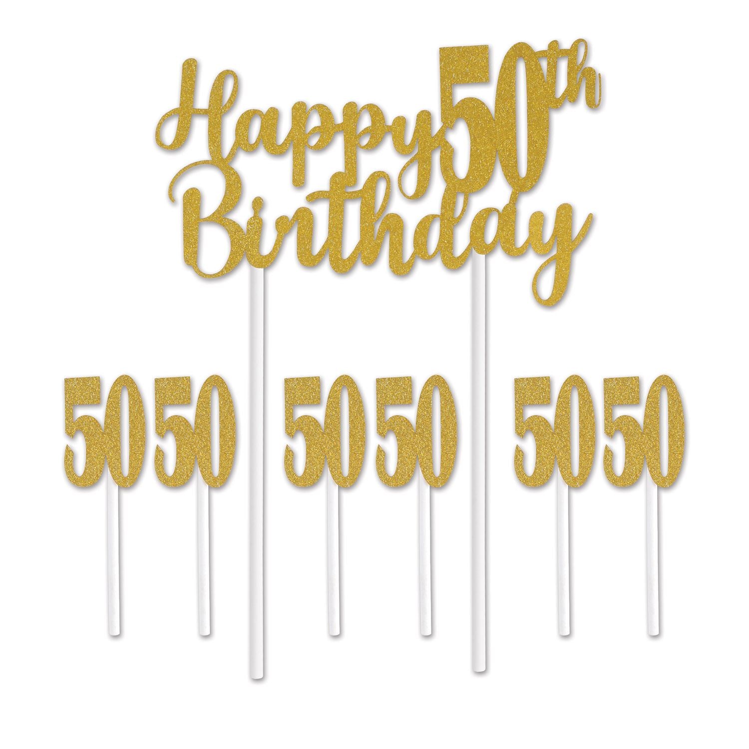 Beistle Happy "50th" Birthday Cake Topper - Birthday-Age Specific | Party