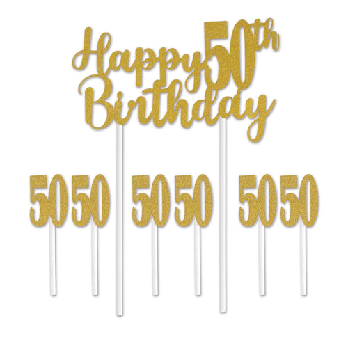 Beistle Happy "50th" Birthday Cake Topper - Birthday-Age Specific | Party
