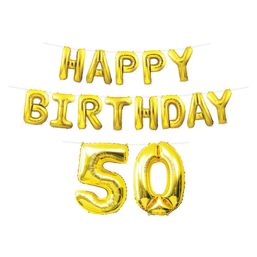 Beistle Happy Birthday 50 Balloon Streamer - Birthday-Age Specific | Party