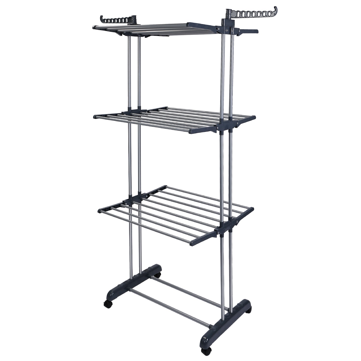 Clothes Drying Rack Rolling Collapsible Laundry Dryer Hanger Stand Rail