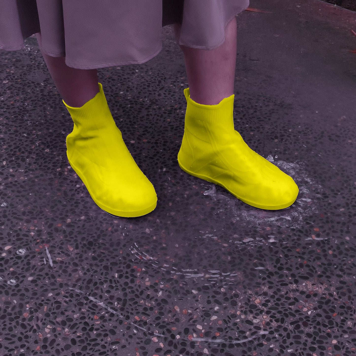 Waterproof Shoe Covers Reusable Not-Slip Rain Shoe Covers Protectors Foldable