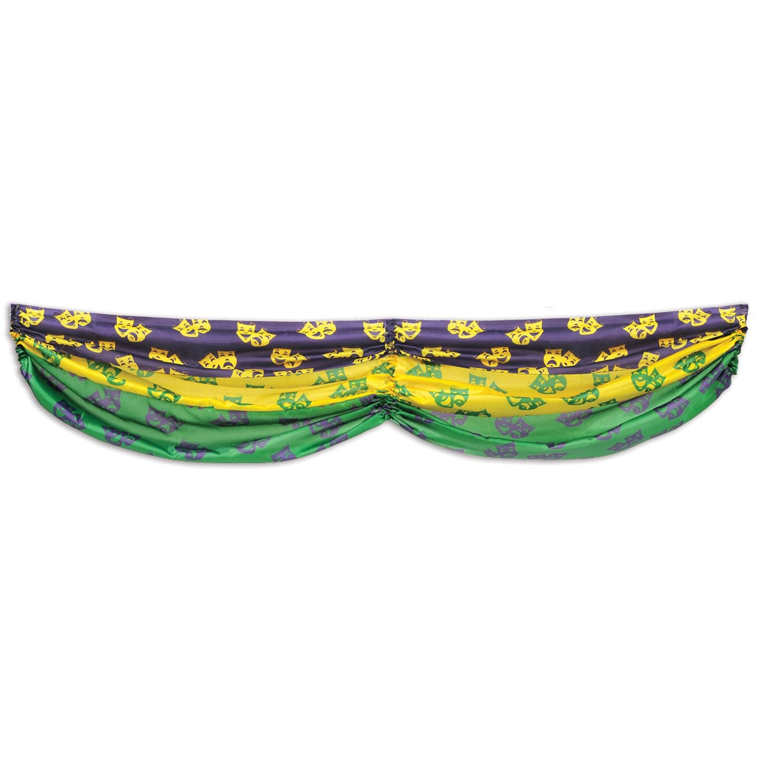 Beistle Comedy & Tragedy Faces Fabric Bunting - Mardi Gras | Party Supply