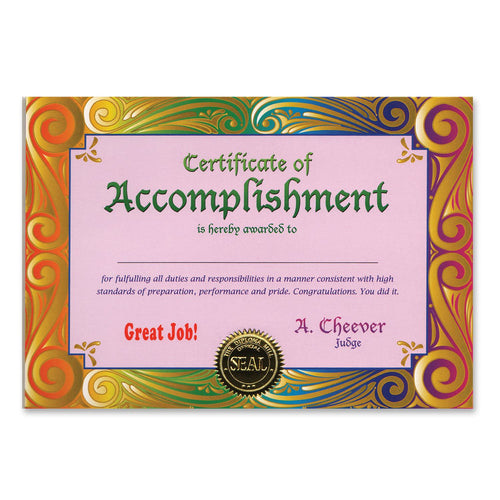 Beistle Certificate Of Accomplishment Award Certificates - Educational | Party