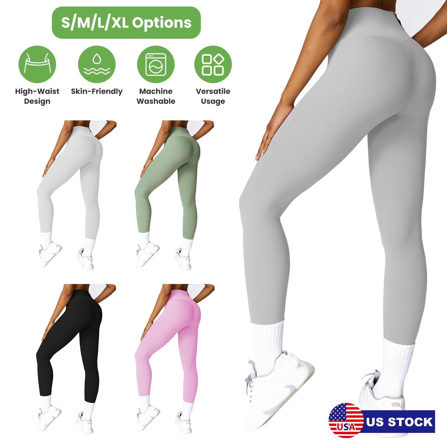Women s High Waist Workout Leggings Tummy Control Compression Yoga Tight Pants