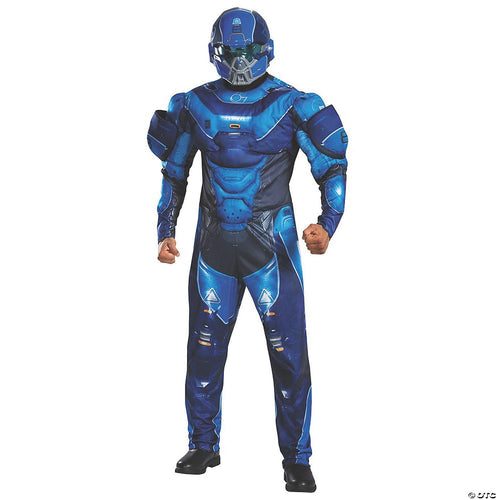 Mens Deluxe Halo Blue Spartan Costume - Large