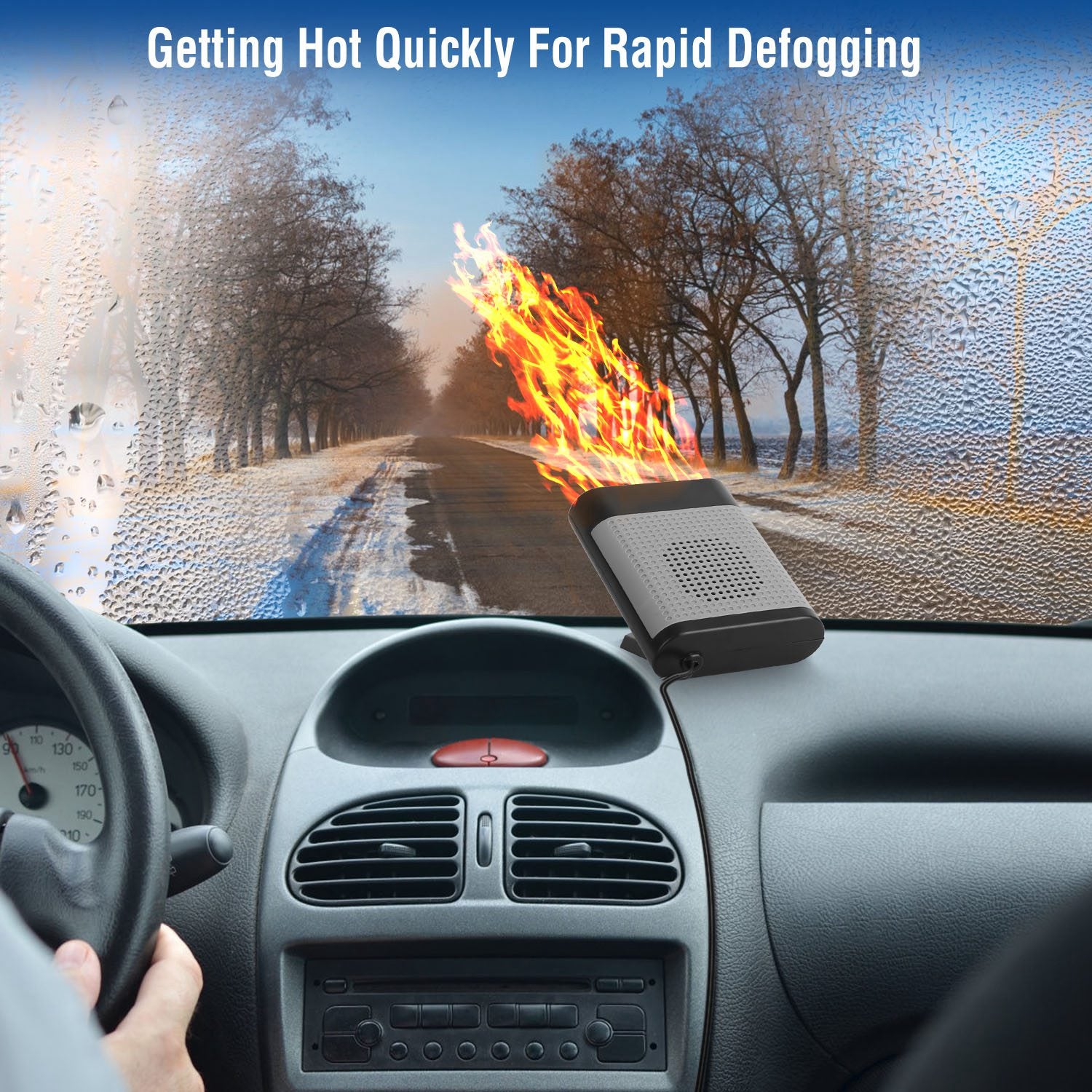 12V 150W Portable Car Heater Heating Fan 2 In 1 Defroster Defogger Demister