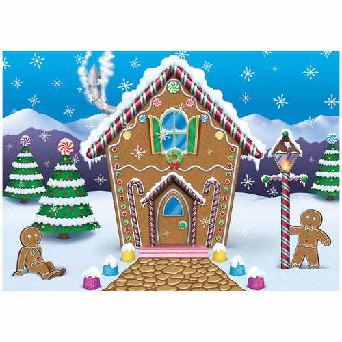 Beistle Gingerbread House Fabric Backdrop - Christmas/Winter | Party Supply