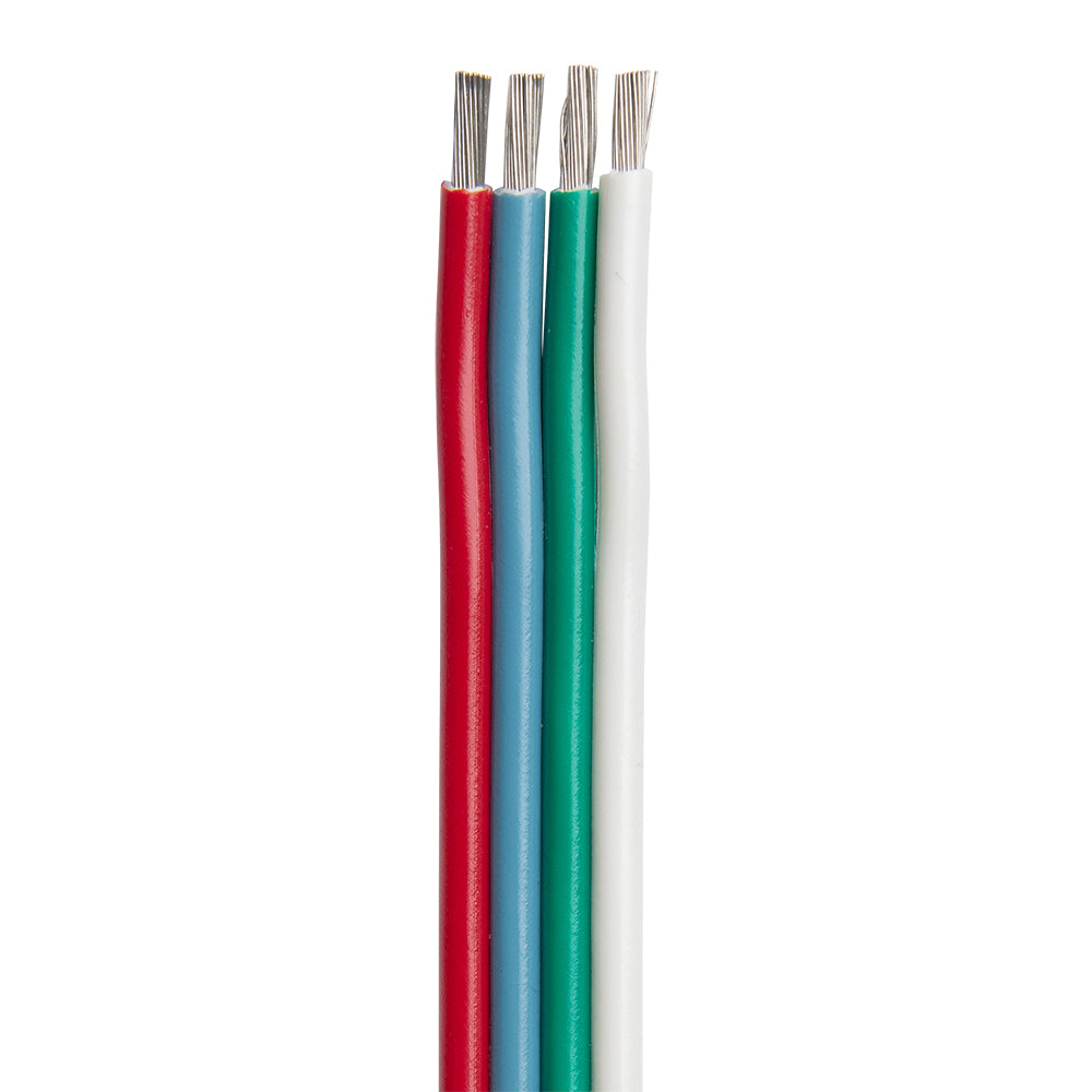 Ancor Flat Ribbon Bonded RGB Cable 16/4 AWG - Red, Light Blue, Green White - 100 [160110]