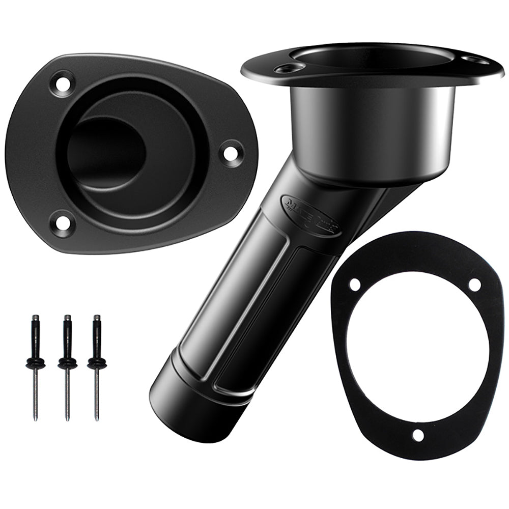 Mate Series Plastic Rod Cup Holder 30 Closed w/Oval Top f/Kayaks - Black [P2030BK]