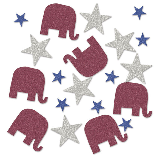 Beistle Republican Deluxe Sparkle Confetti - Patriotic | Party Supply