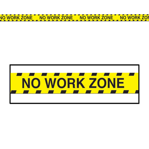 Beistle No Work Zone Party Tape - Retirement | Party Supply | Decoration