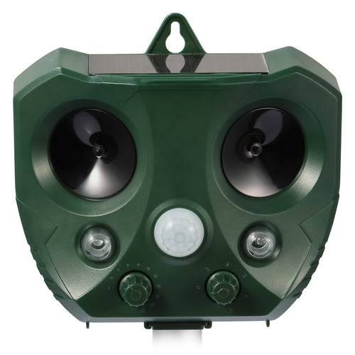 Ultrasonic Animal Repeller Solar Powered Repellent with Motion Sensor LED