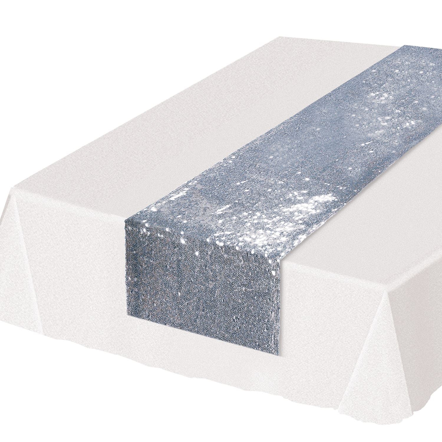 Beistle Sequined Table Runner - Silver - Wedding | Party Supply | Decoration