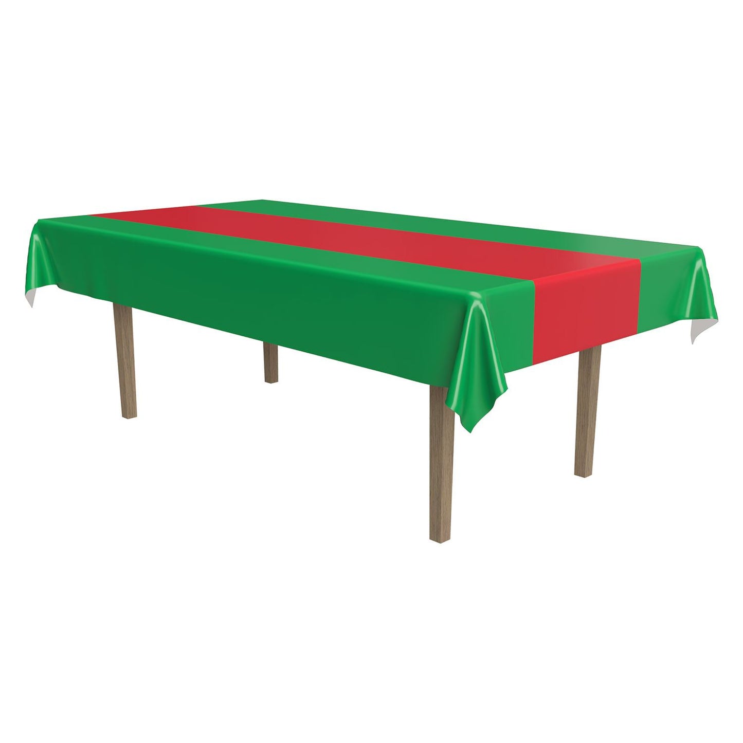 Beistle Red and Green Plastic Tablecover - Christmas/Winter | Party Supply