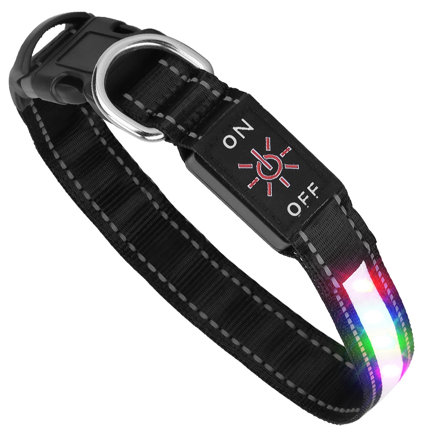 Light Up Dog Collar LED Dog Collar Safety Night Glowing Dog Collar with 9 L 9331