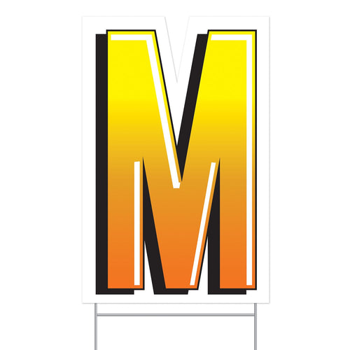 Beistle Plastic "M" Yard Sign - General Occasion | Party Supply | Decoration