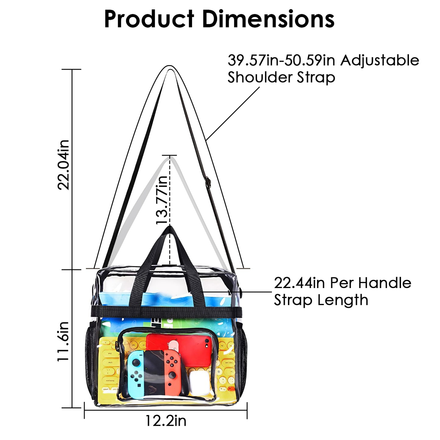 Clear Crossbody Bag Stadium Approved Clear Transparent Shoulder Bag See Through