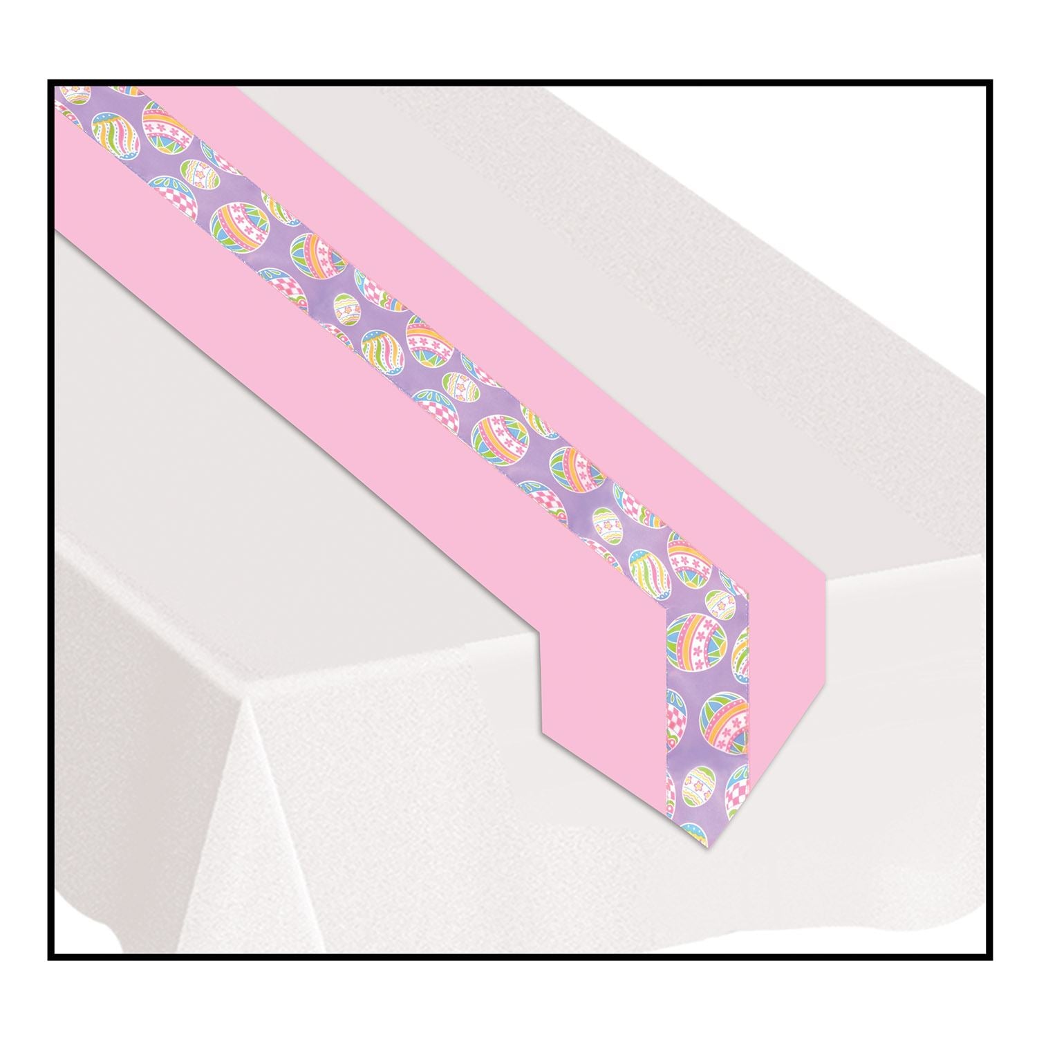 Beistle Easter Eggs Fabric Table Runner | Party Supply | Decoration