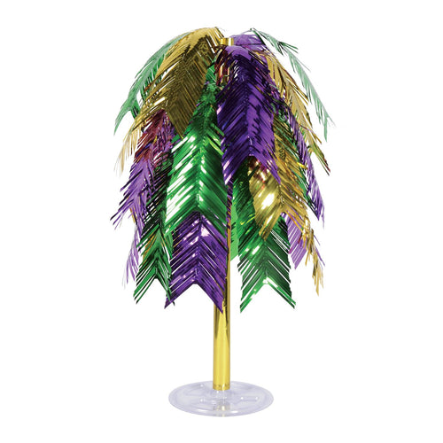 Beistle Metallic Cascade Centerpiece - Green, Gold & Purple - Mardi Gras