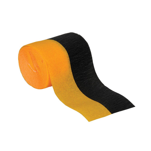 Beistle Black and Golden Yellow Flame Retardant Crepe Streamer - General Occas