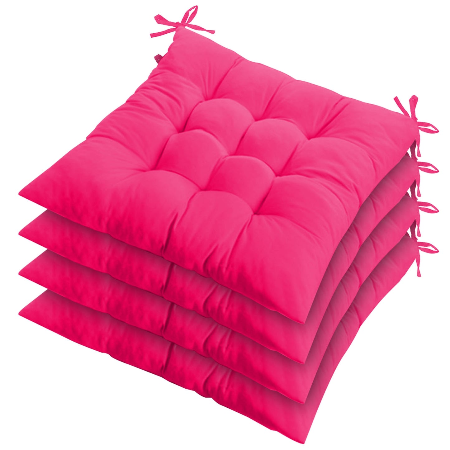 4Pcs Chair Cushion Pads Pillow 17.72x17.72x2.37in Soft Tie On Square Sittin 0324