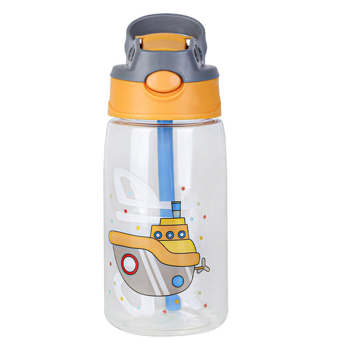 16.2Oz Leak-proof Kids Water Bottle with Straw Push Button Sport Water Bott 8533