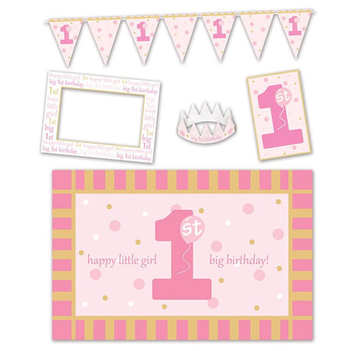 Beistle 1st Birthday High Chair Decorating Kit - Pink | Party Supply