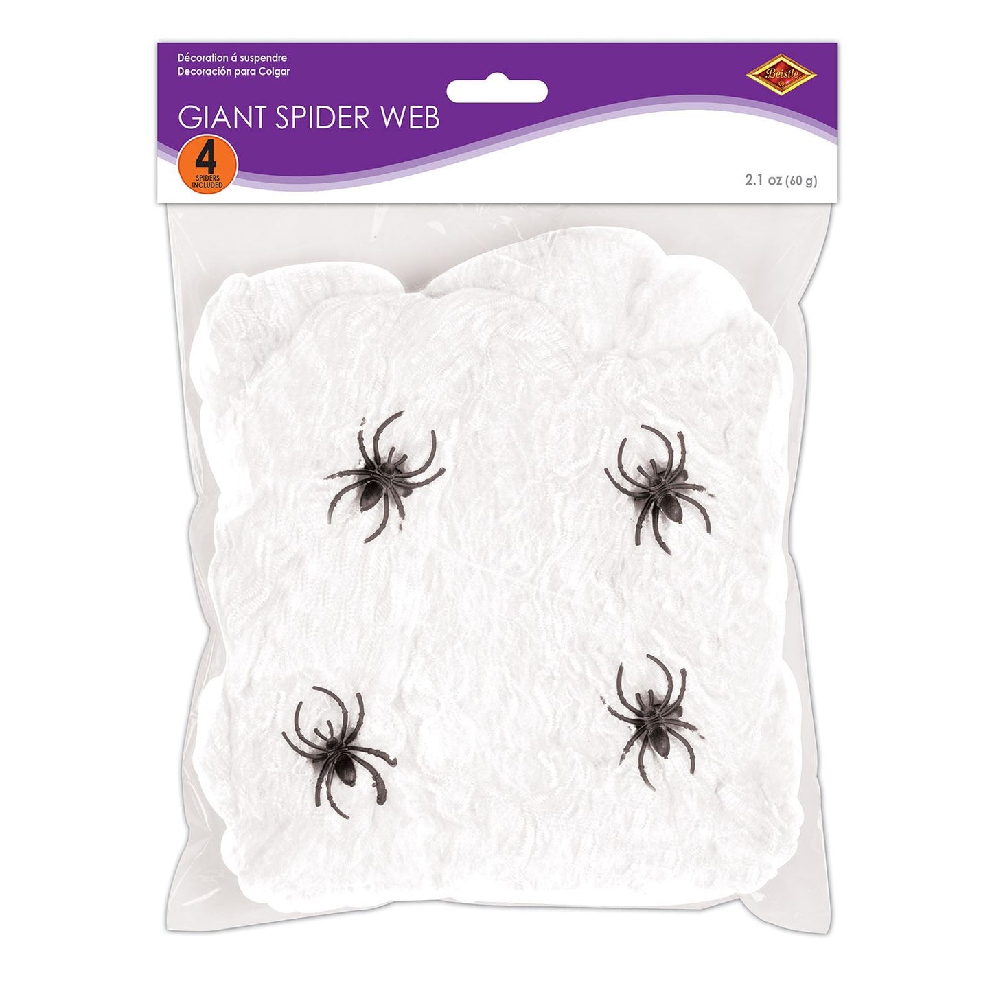 Beistle Giant Spider Web with 4 spiders - Halloween | Party Supply