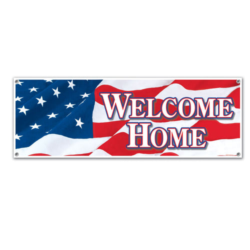 Beistle Welcome Home Sign Banner - Patriotic | Party Supply | Decoration