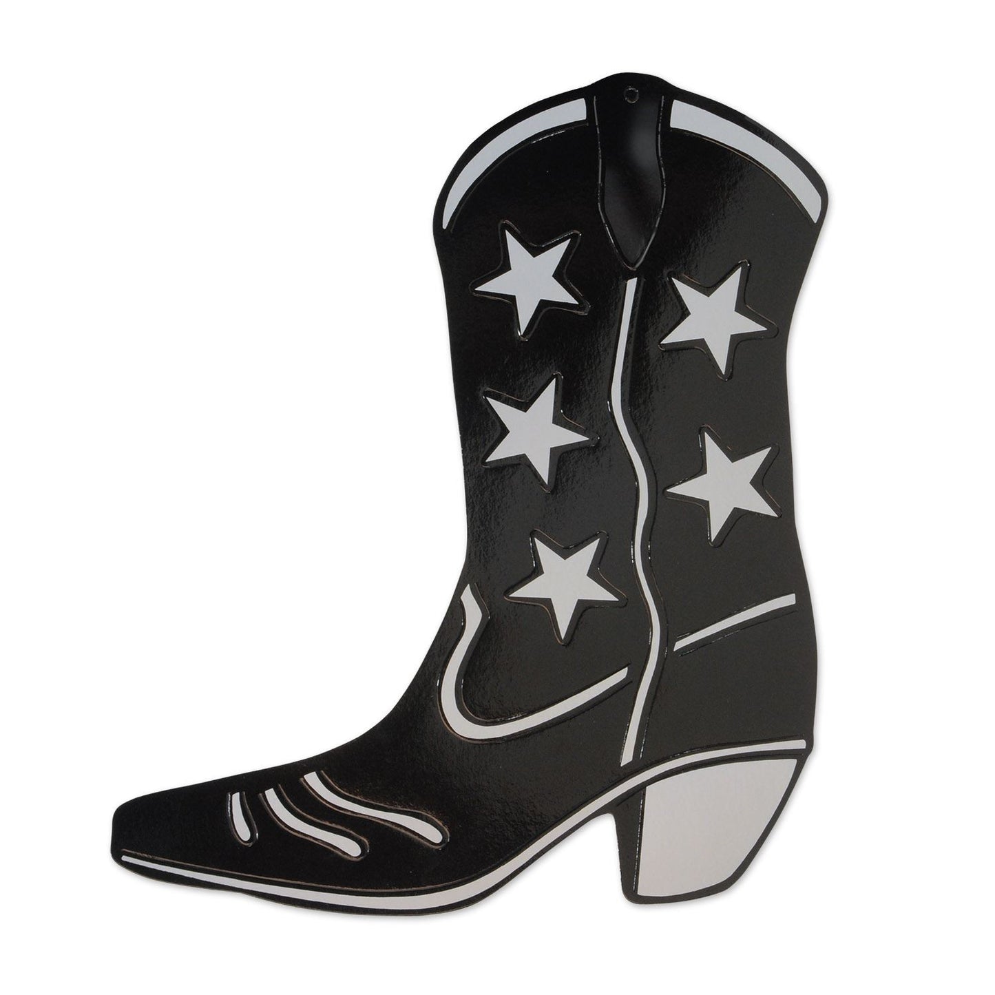 Beistle Foil Cowboy Boot Silhouette - Black - Western | Party Supply