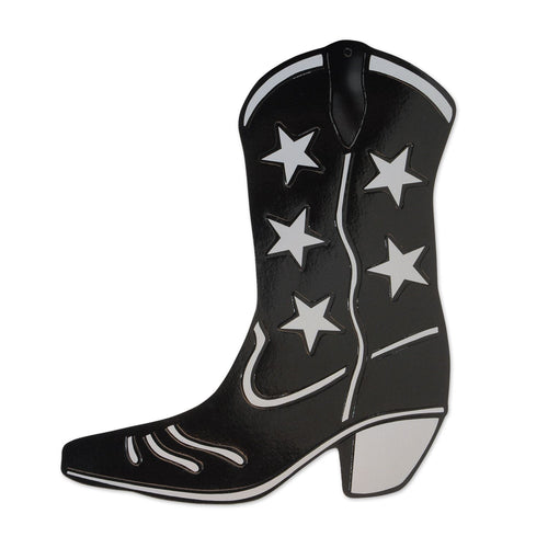 Beistle Foil Cowboy Boot Silhouette - Black - Western | Party Supply