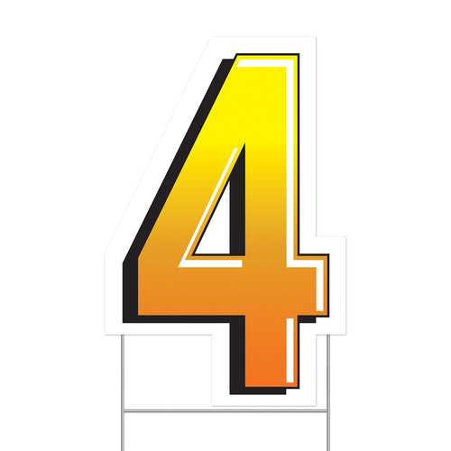 Beistle Plastic "4" Yard Sign - General Occasion | Party Supply | Decoration